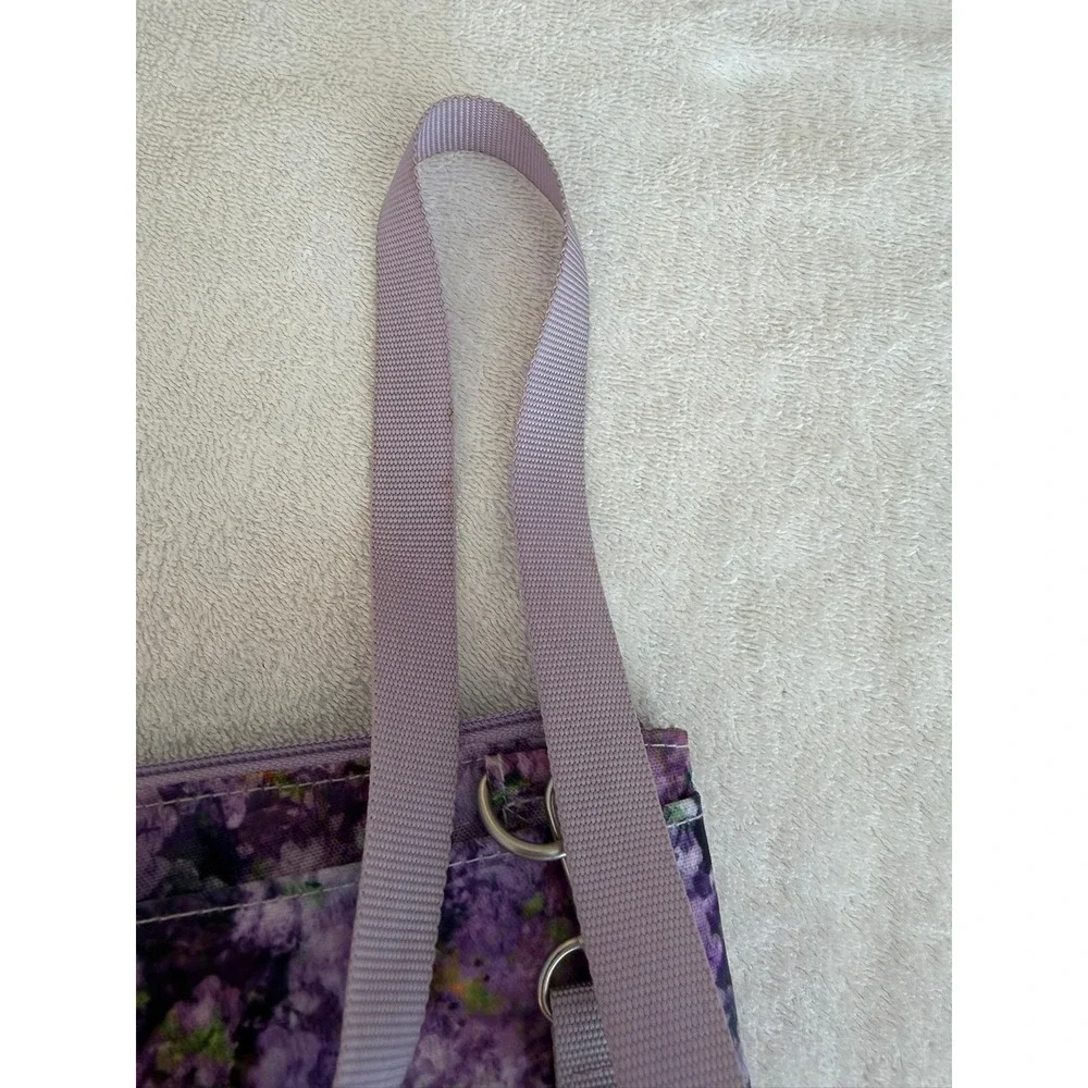 Baggallini Purple Floral Crossbody Bag Wristlet Clutch Adjustable Strap - Picture 8 of 9